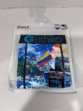 Ethika Men's The Staple Fit Blue Multi Color Printed Boxer Briefs Size L New